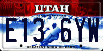 UT license plate E136YW