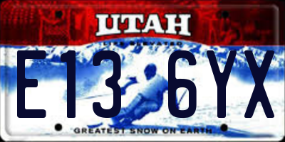 UT license plate E136YX