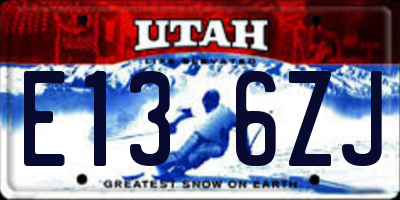 UT license plate E136ZJ