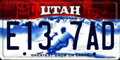 UT license plate E137AD