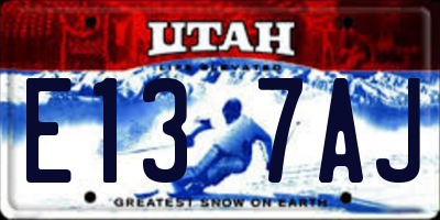 UT license plate E137AJ