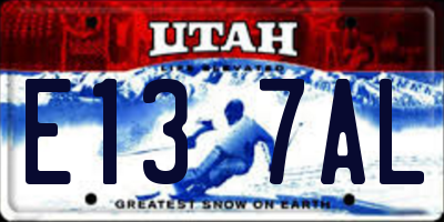 UT license plate E137AL