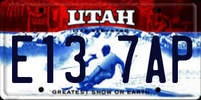 UT license plate E137AP