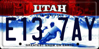 UT license plate E137AY
