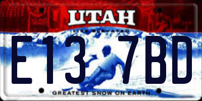 UT license plate E137BD