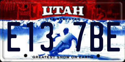 UT license plate E137BE