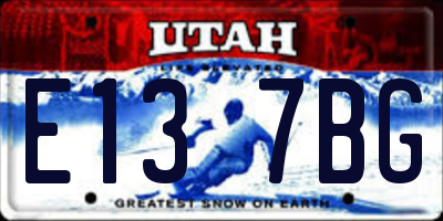 UT license plate E137BG