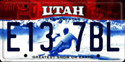 UT license plate E137BL