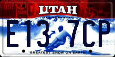 UT license plate E137CP