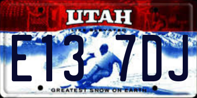 UT license plate E137DJ