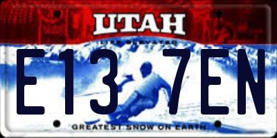 UT license plate E137EN