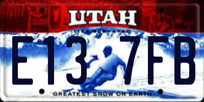 UT license plate E137FB