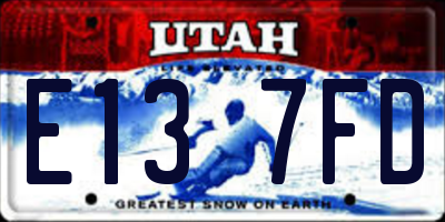 UT license plate E137FD