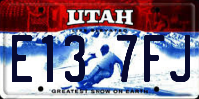 UT license plate E137FJ