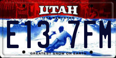 UT license plate E137FM
