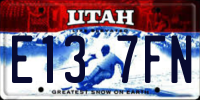 UT license plate E137FN
