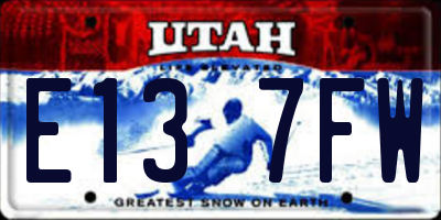 UT license plate E137FW