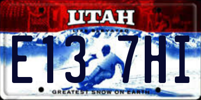 UT license plate E137HI