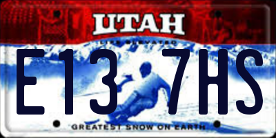 UT license plate E137HS