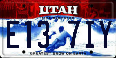 UT license plate E137IY