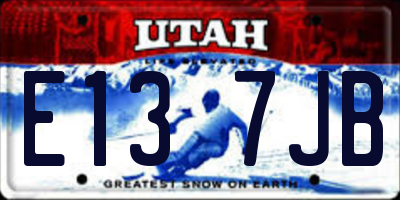UT license plate E137JB