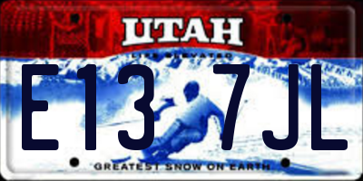 UT license plate E137JL