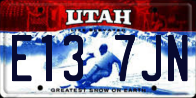 UT license plate E137JN