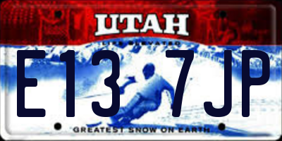 UT license plate E137JP