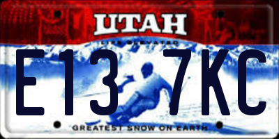UT license plate E137KC