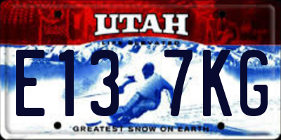 UT license plate E137KG