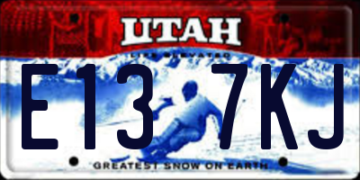 UT license plate E137KJ
