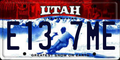 UT license plate E137ME