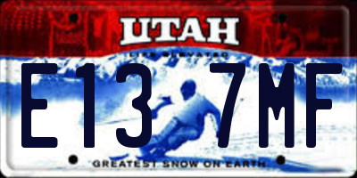 UT license plate E137MF