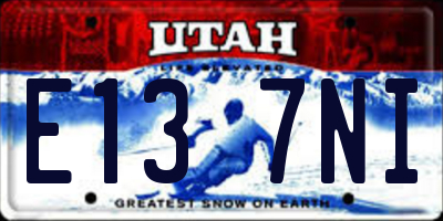 UT license plate E137NI