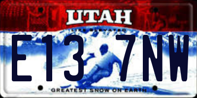 UT license plate E137NW