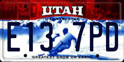 UT license plate E137PD