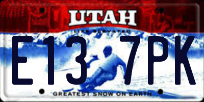 UT license plate E137PK