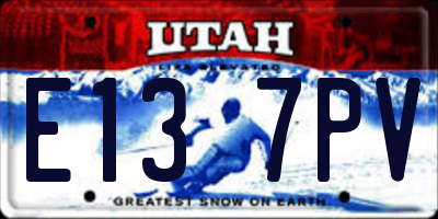 UT license plate E137PV