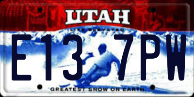 UT license plate E137PW