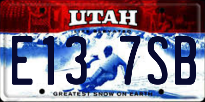 UT license plate E137SB