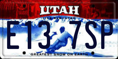 UT license plate E137SP