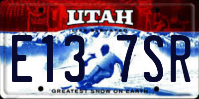 UT license plate E137SR