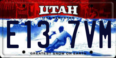 UT license plate E137VM