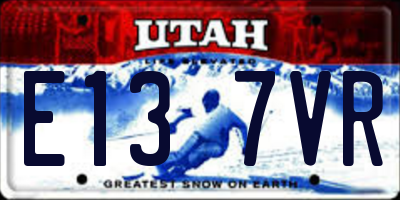 UT license plate E137VR