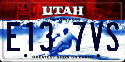 UT license plate E137VS