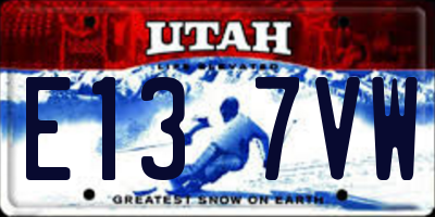 UT license plate E137VW