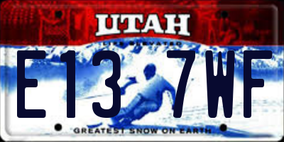 UT license plate E137WF