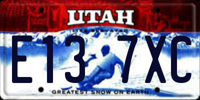 UT license plate E137XC