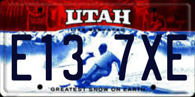 UT license plate E137XE
