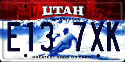 UT license plate E137XK